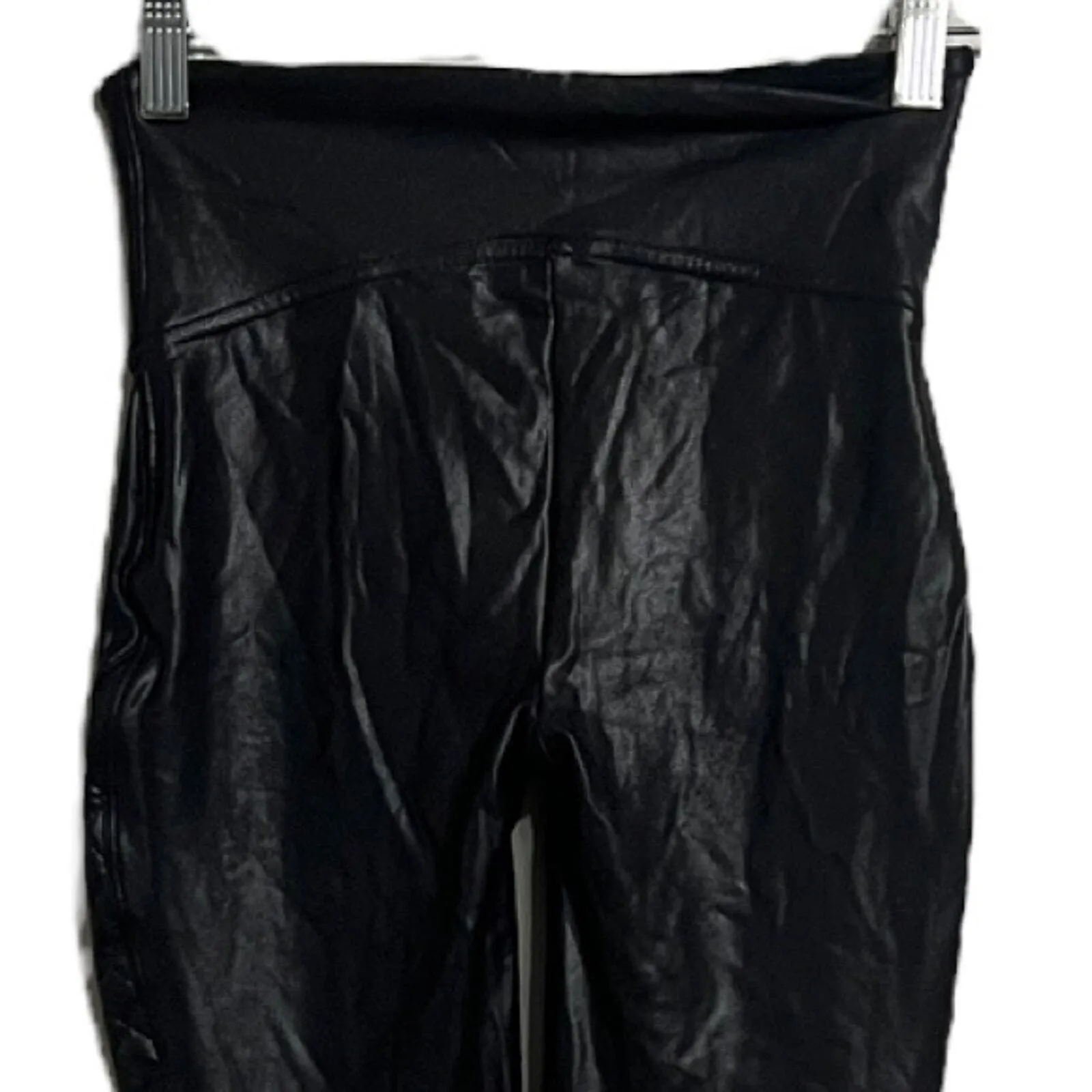 Spanx Pants Womens Small Black Quilted Faux Leather‎ Leggings Rocker Punk Edgy - Image 6