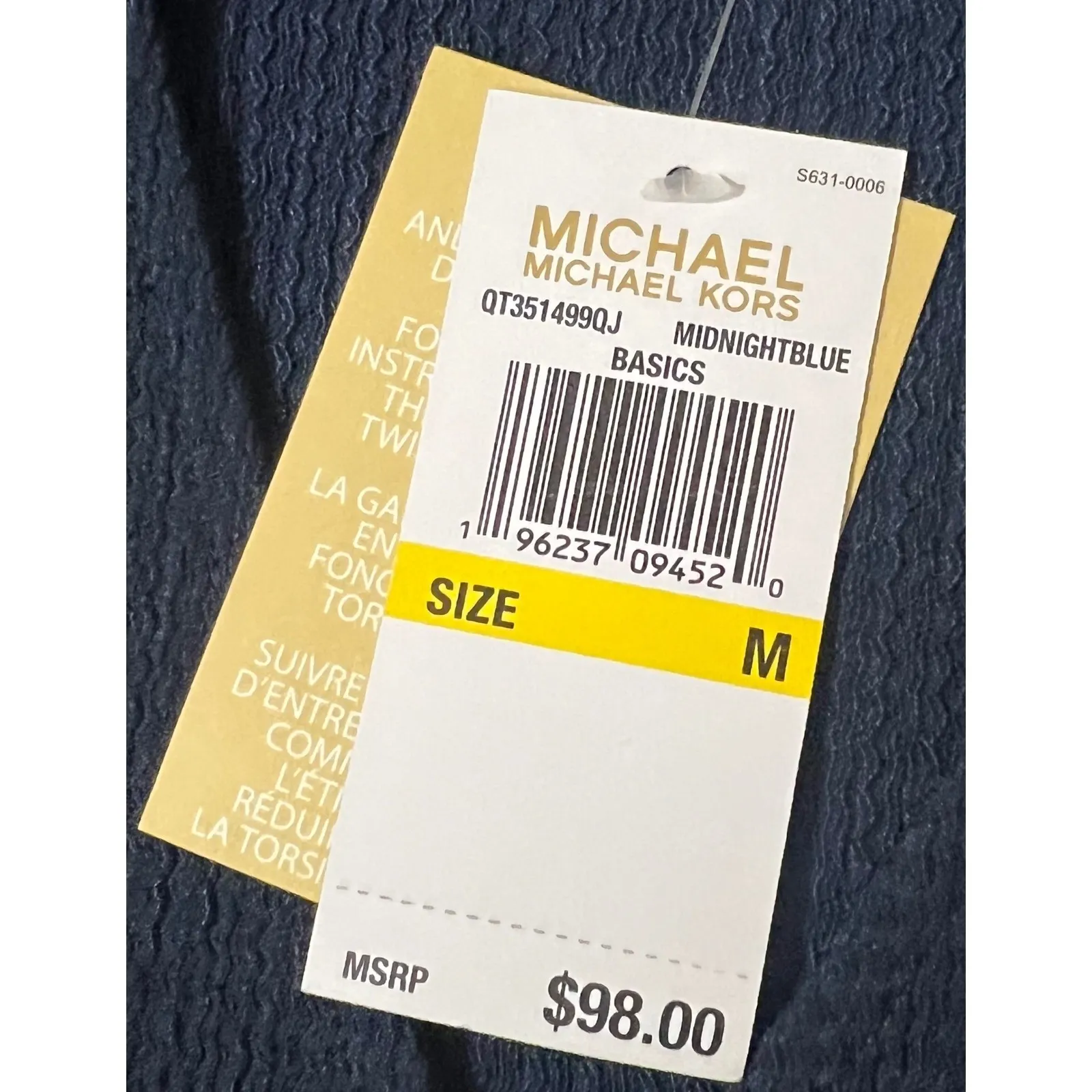 Michael Kors‎ Women's Midnight Blue Wrap Flutter Sleeve Top - Image 7
