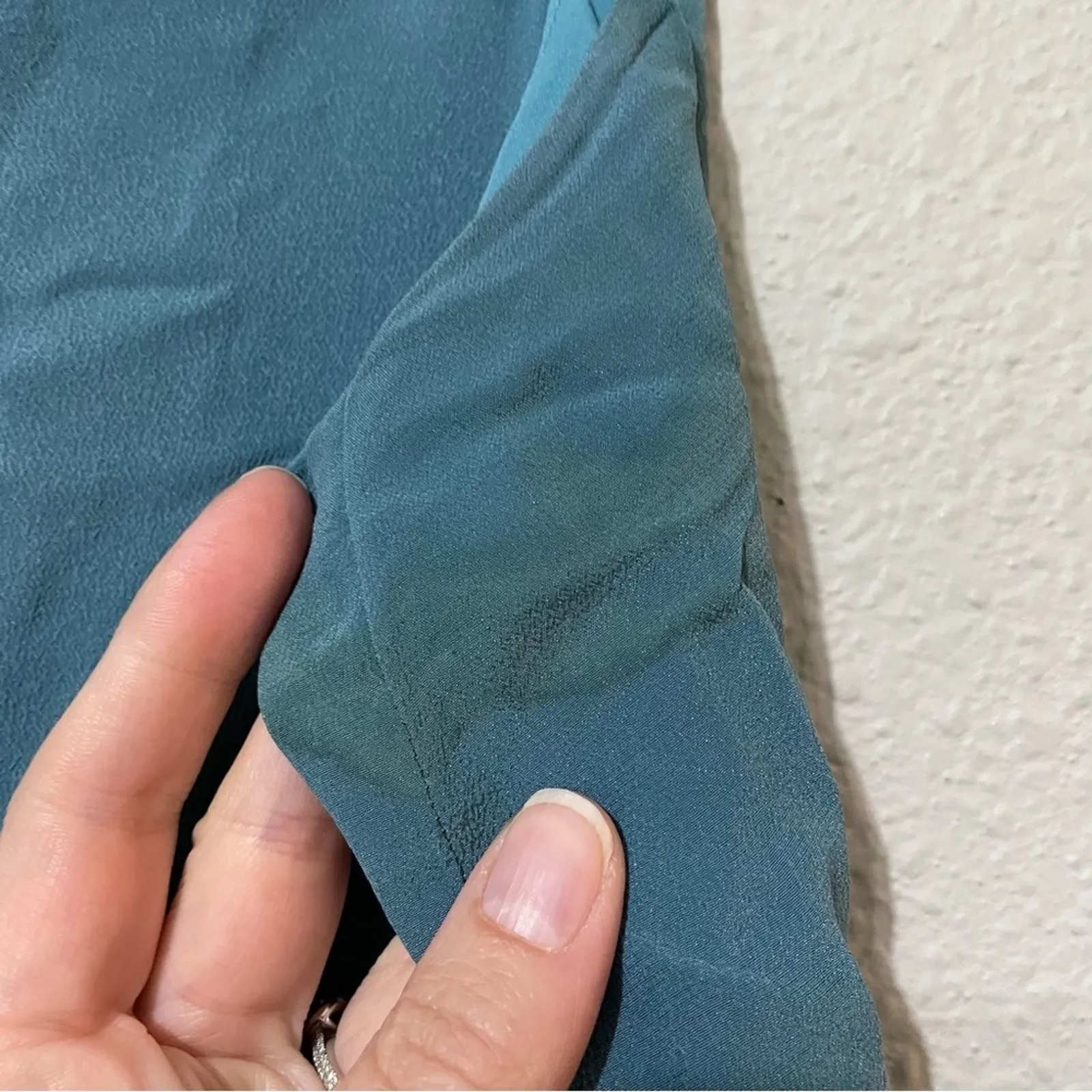 Madewell Blue Silk Strappy Mini Dress Womens 8 Sleeveless Tiered Girly Summer - Image 4