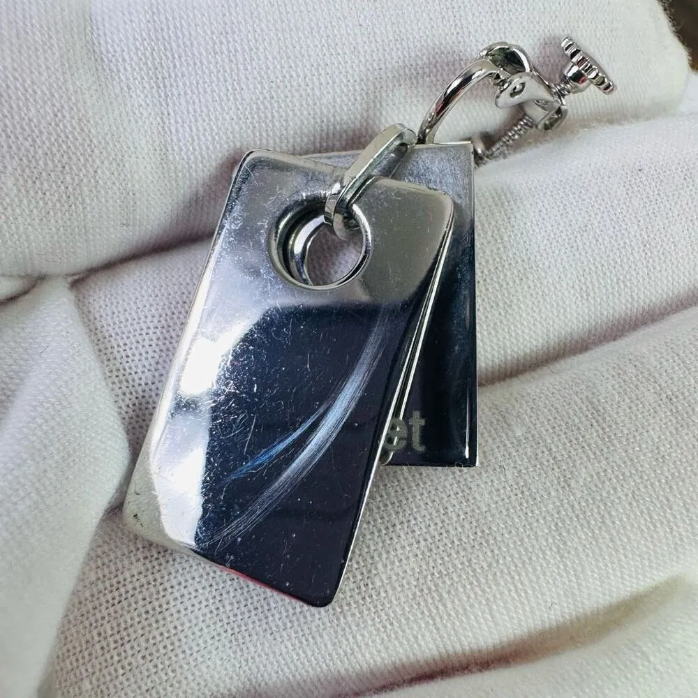 Christian‎ Dior Secret Hotel Screw Back Silver Tone Vintage Earrings Non-Pierced - Image 4