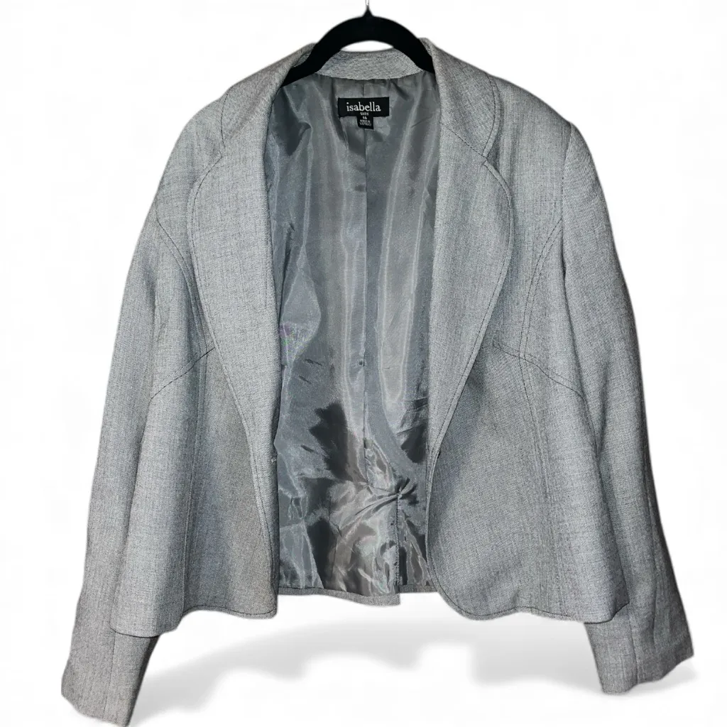 Size 14: Isabelle Gray 2 Piece Woven Fabric Tailored Career Suit - Image 7