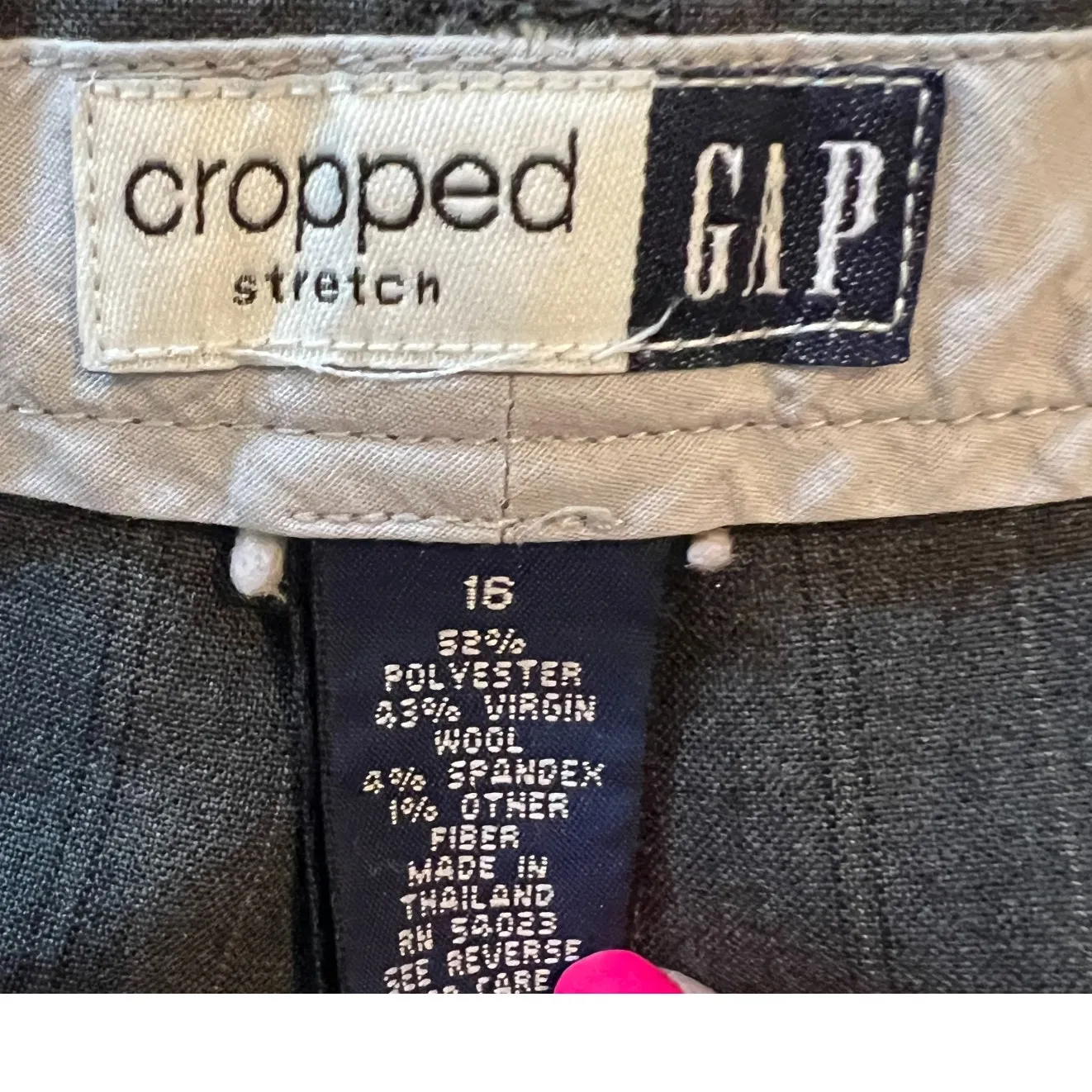 Gap Womens Dress Pants Size 16 Gray Wool Trousers Straight Leg High Rise Pockets - Image 2