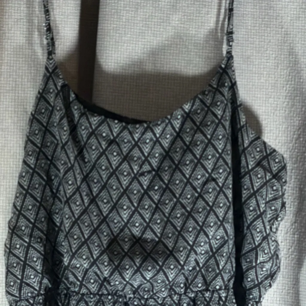 Forever 21 Black Patterned Maxi Spaghetti Strap Dress Size Medium Boho - Image 4