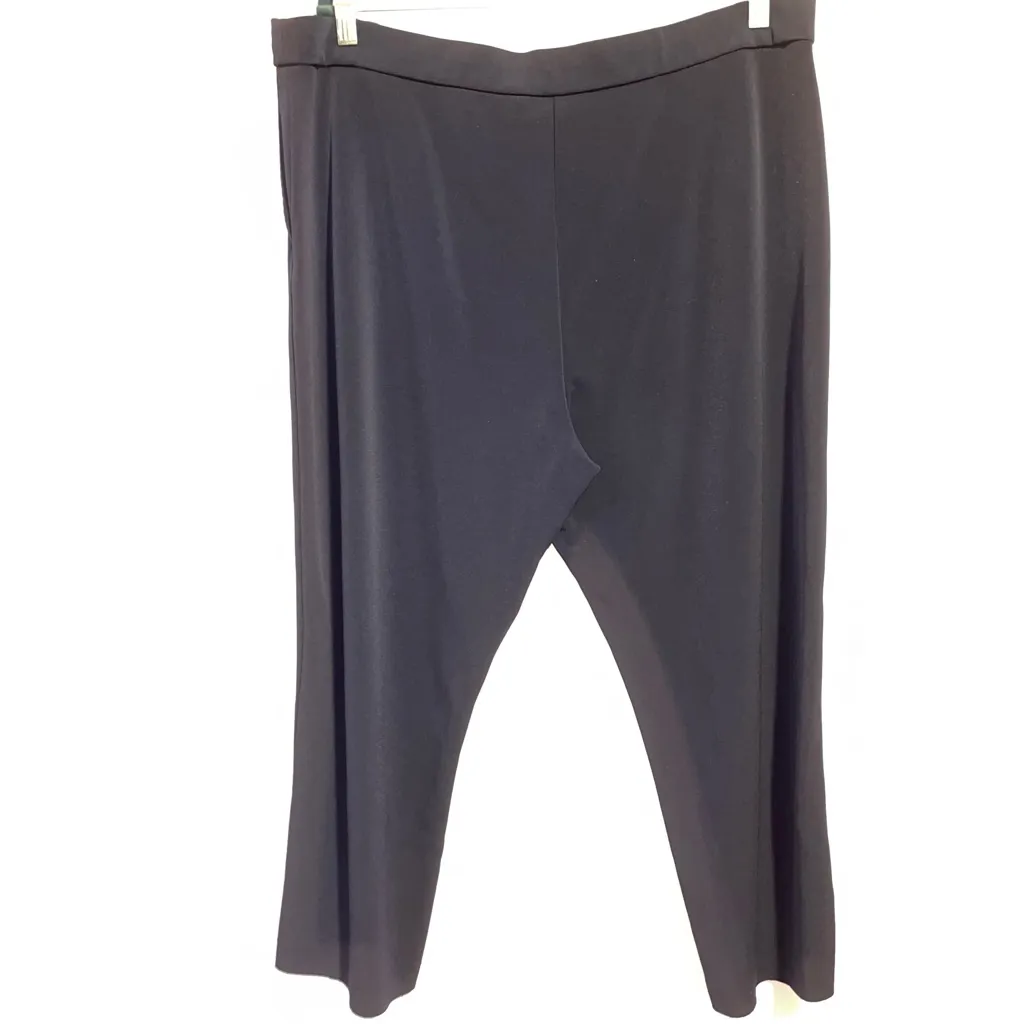 Susan Graver QVC Liquid Knit Navy Pull On Pants Women XL Pockets Office Career - Image 6