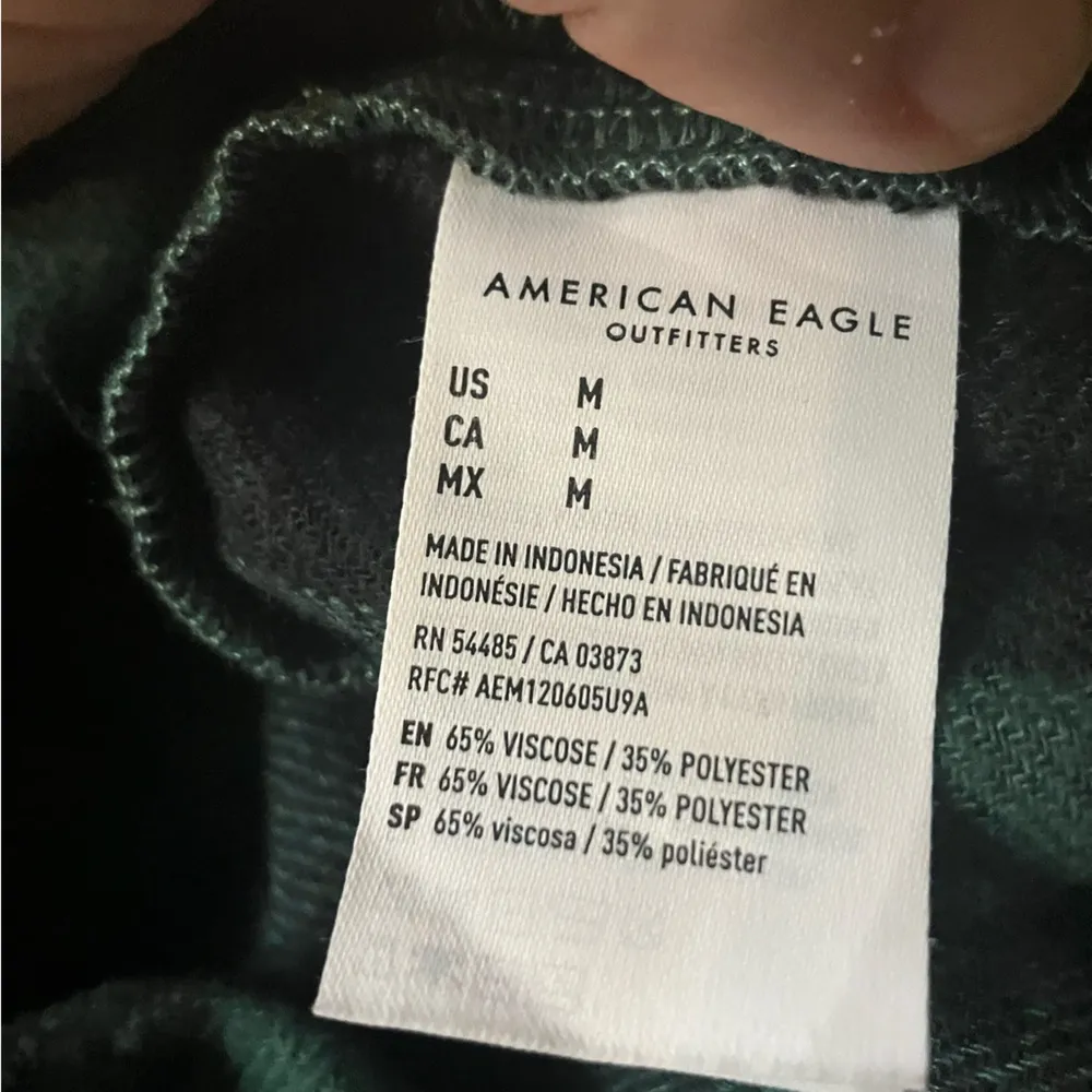 American Eagle Womens Green Peplum Flannel Button Down Shirt. - Image 5