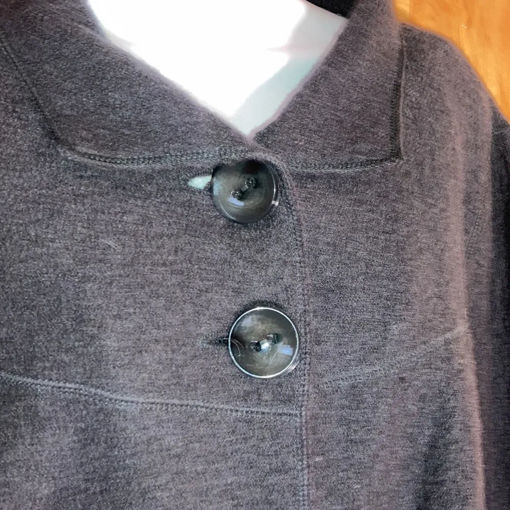 Sandro Gray Wool  Cape Like Poncho Jacket Size Medium - Image 4