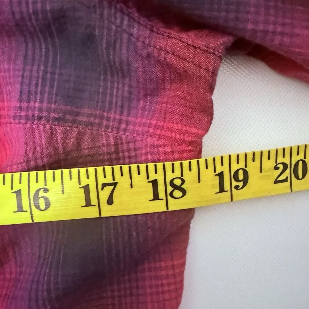 Panhandle Shirt Womens Large Red Plaid Pearl Snap Westerncore Rodeo Cowgirl Boho - Image 6