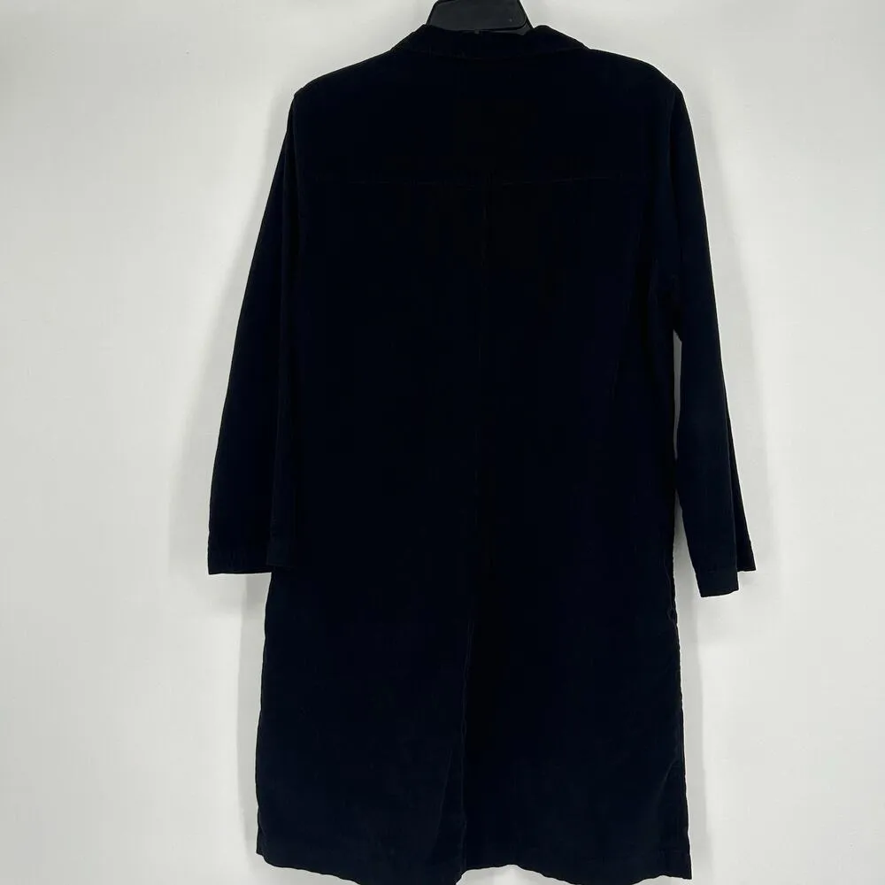 Velvet Spencer & Graham Lana Mini Corduroy Shirt Dress Black 3/4 Sleeves Size M Size M - Image 8