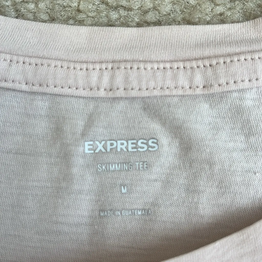 Express Light Pink Cotton Skimming Short Sleeve Tee in Light Pink Women's Medium - Image 3