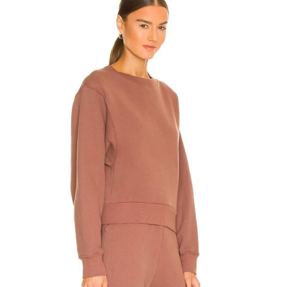 Beyond Yoga Work From Home Mauve Fleece Crewneck Pullover Sweatshirt Size XL - Image 3