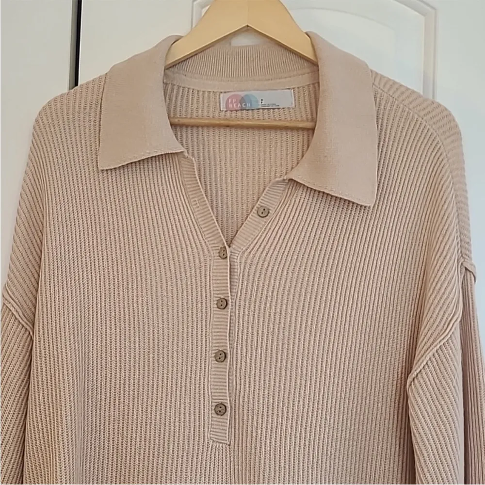 Free People Beach Picnic Sweater Mini Dress Oversized Size XS Color: Natural - Image 3