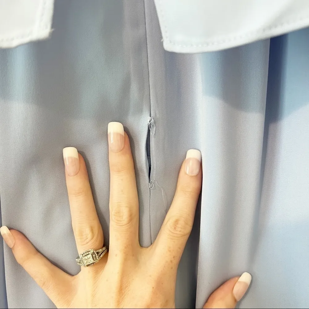 SHONA JOY Frill High Neck Maxi Dress Cornflower - Image 8