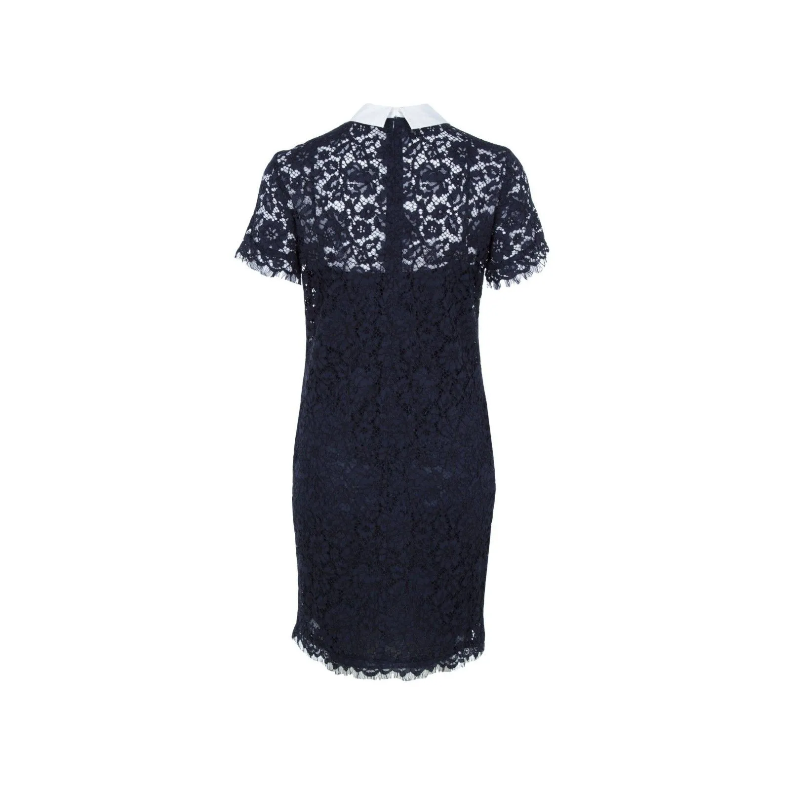 Michael Michael Kors Navy Blue Lace White Collar Wednesday Addams Dress Size 8 - Image 3