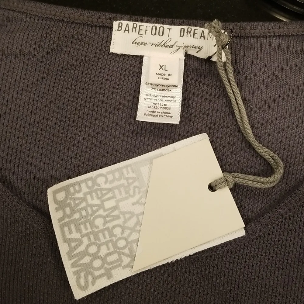 đź’•BAREFOOT DREAMS Luxe Ribbed Jersey Long Sleeve Tee Graphite (Dark Grey) XL NWT - Image 10