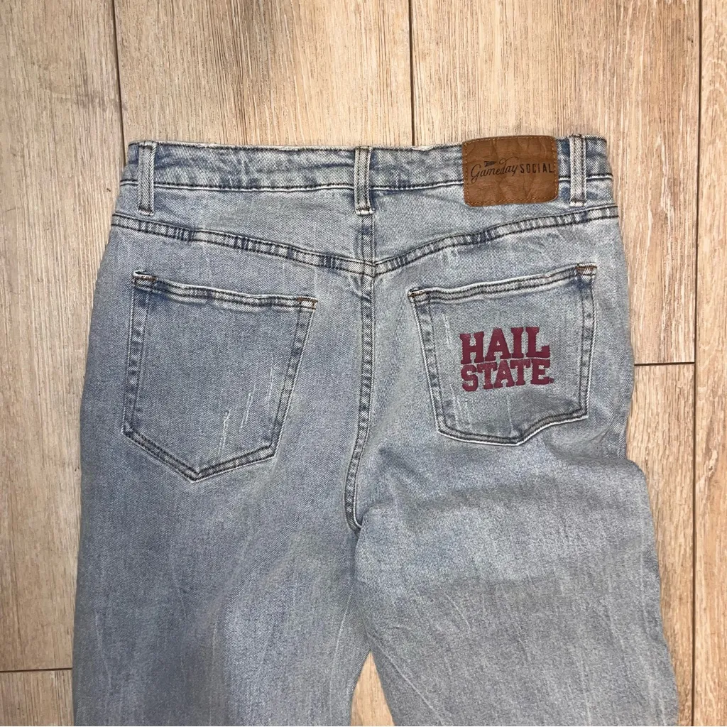 GAMEDAY SOCIAL Legacy Collection Mississippi State MSU Jeans Bulldog Paws 31 White - Image 10