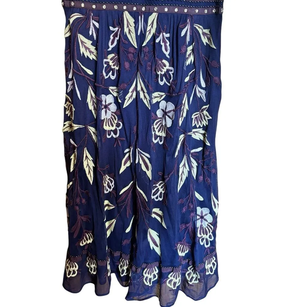 Moulinette Soeurs Anthropologie Alicante Dress 4 Multicolor Floral Embroidered - Image 7