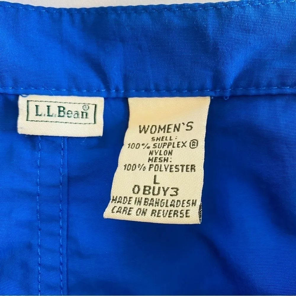 LL Bean Cobalt Blue Nylon Quick Drying Drawstring Waist Shorts Size LARGE - Image 2