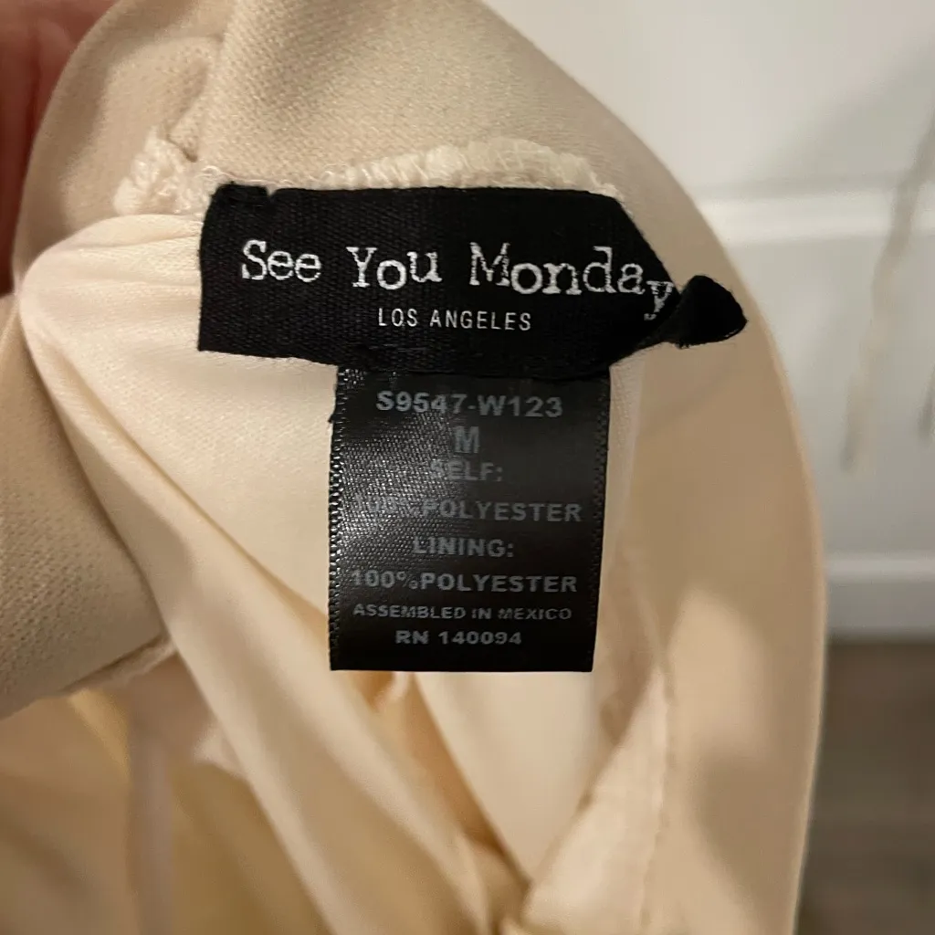 See You Monday Gold and Cream Embellished Prom Dress - Image 3