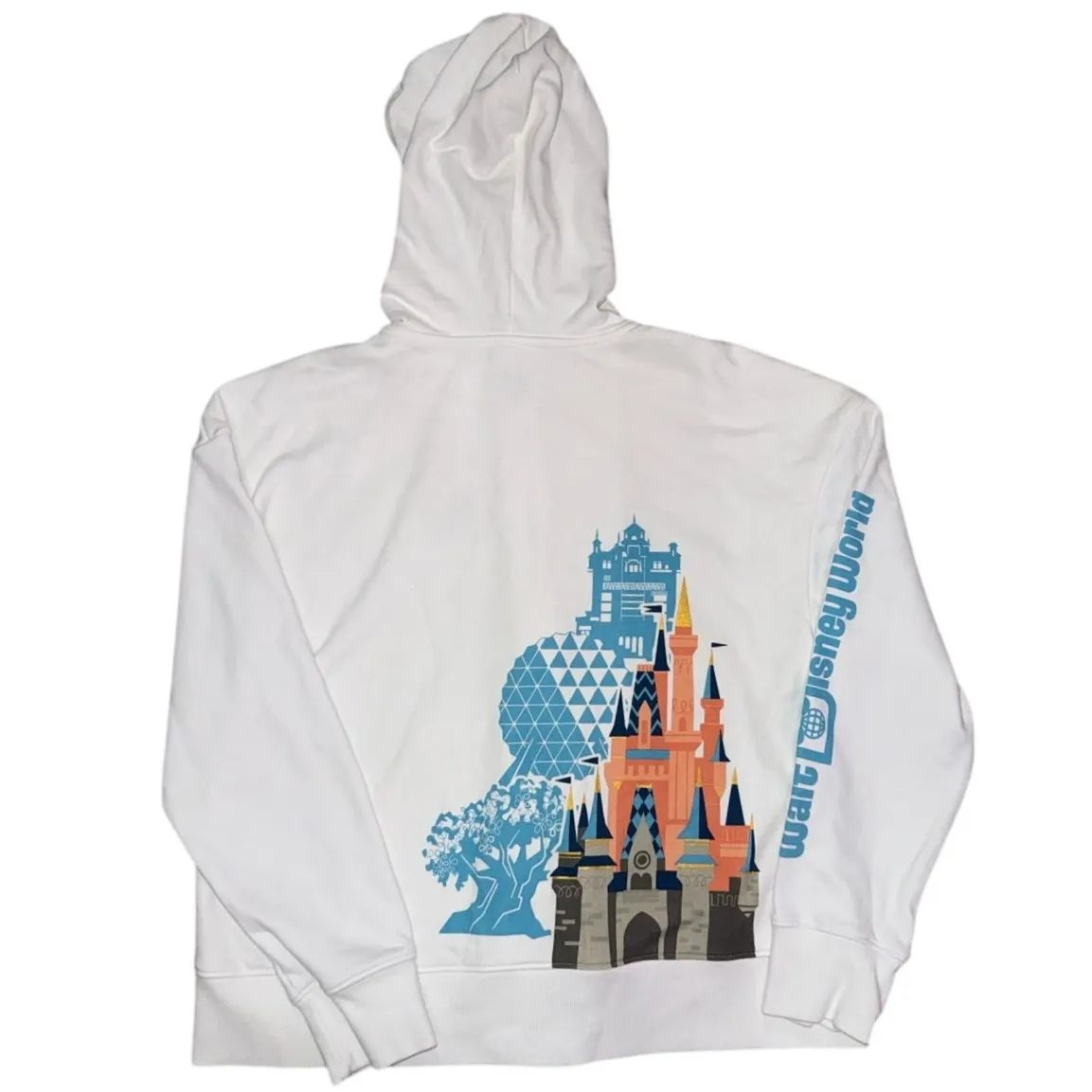 Disney Women's Zip embroidered Hoodie - Walt Disney World Park Icons Size Large - Image 6