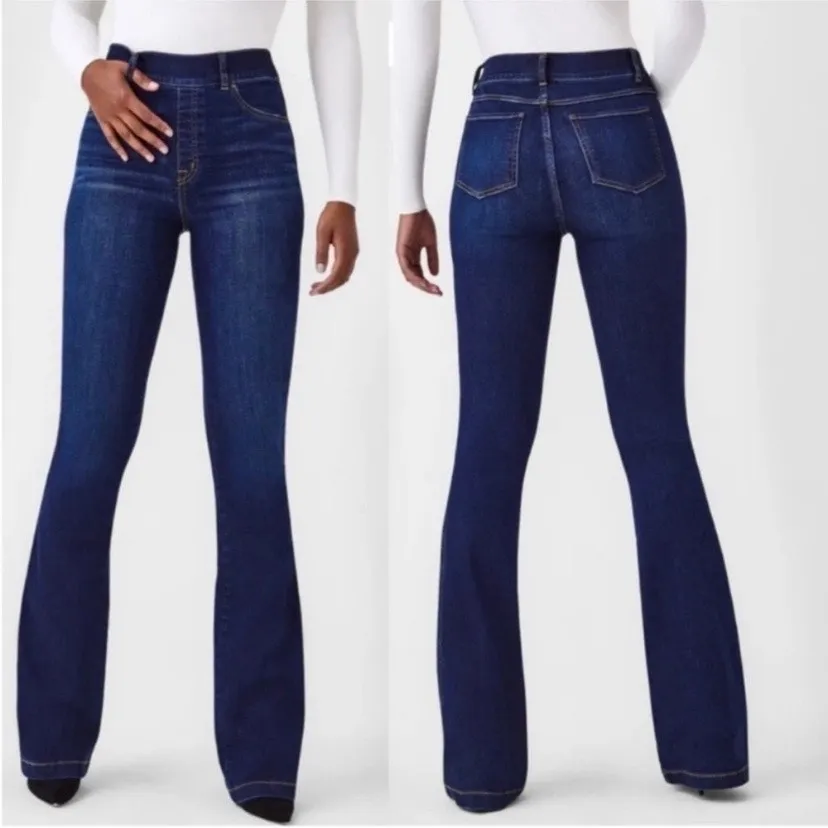 Spanx  Midnight Shade Pull On Flare Jeans Sz.L - Image 3