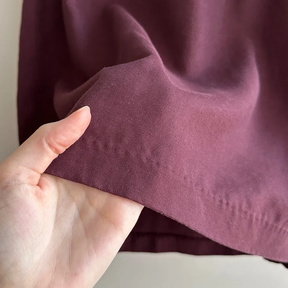 H&M Paperbag Cinched Waist Chic Burgundy Skirt with Tie Waist, Size 6 - Image 10