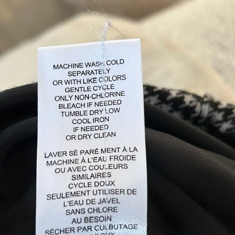 Tahari Houndstooth Black and White Tummy Control Stretch Dress Pants, Size XL - Image 5