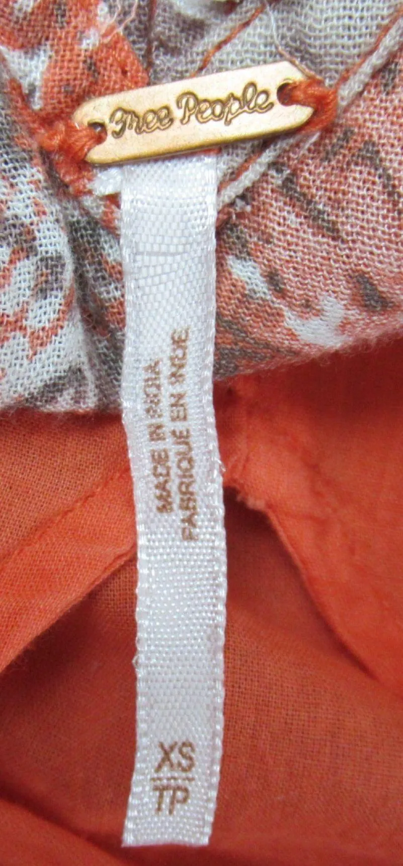 Love Birds Orange Boho Mini Dress Women’s Size XS - Image 11