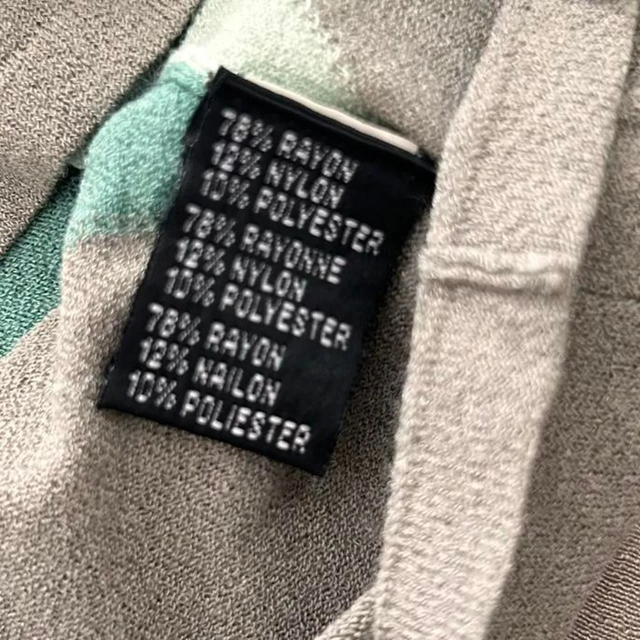 Vintage Boho whimsy woodsy earth Aqua Green Colorblock Geometric retro top M Size M - Image 7