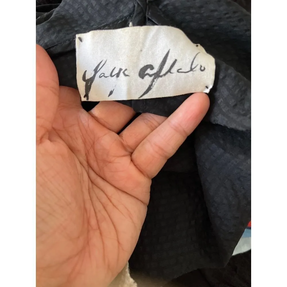 Yael Aflalo black deep vneck silver sequin trim 100 percent silk sleeveless tank - Image 9