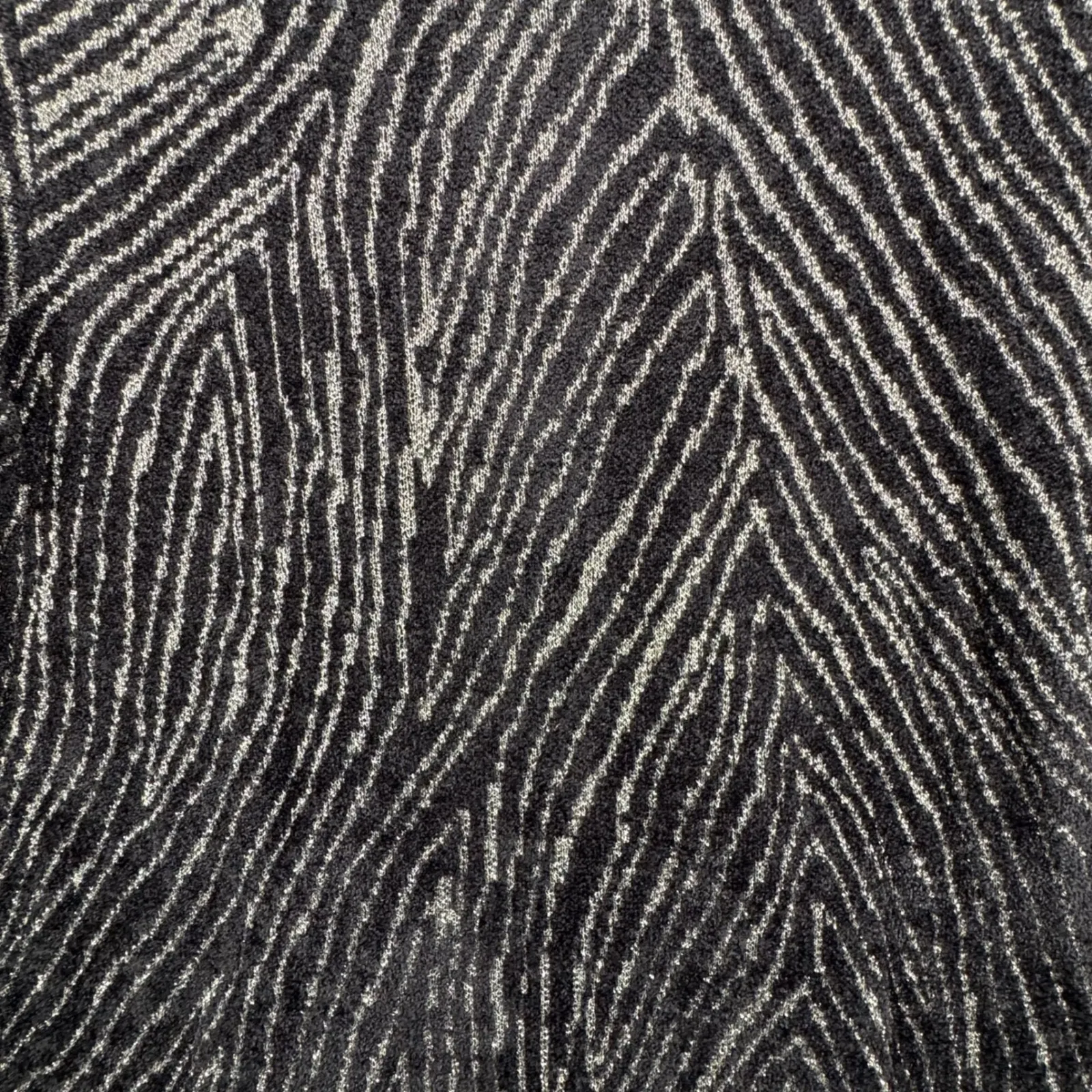 Drapers & Damons Cardigan Large Black Gold Metallic Zip Zig Zag Shimmer Glam - Image 6