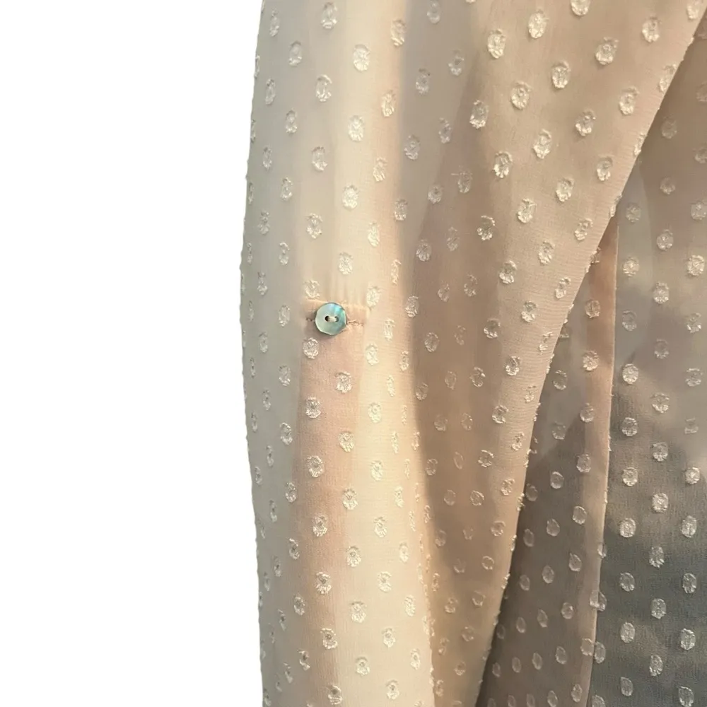 Anthropologie Daniel Rainn Lace Sheer Polka Dot Blouse Boho Coquette Cottage S - Image 5