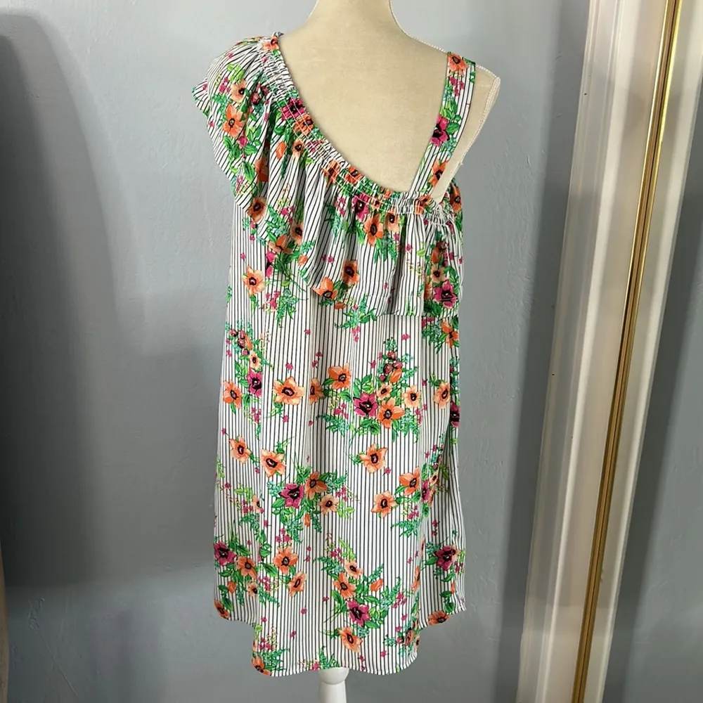 Harlow & Rose • boutique striped floral one shoulder ruffle dress Size M - Image 35