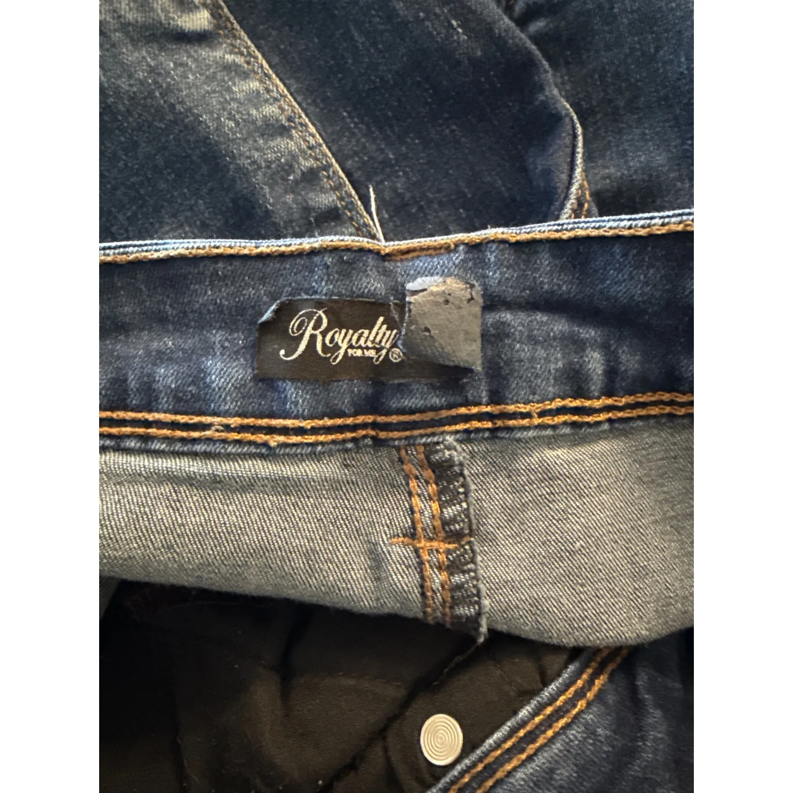 Royalty For Me Womens Size 16W High Rise Skinny Jeans Dark‎ Wash Distressed - Image 5