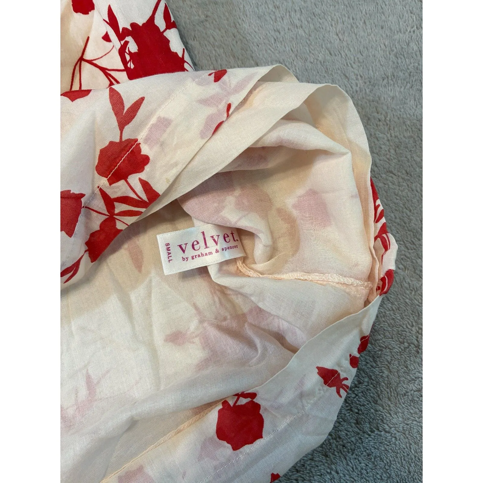 Velvet by Graham & Spencer Off the Shoulder Ruffle Mini Dress Small Red - Image 8