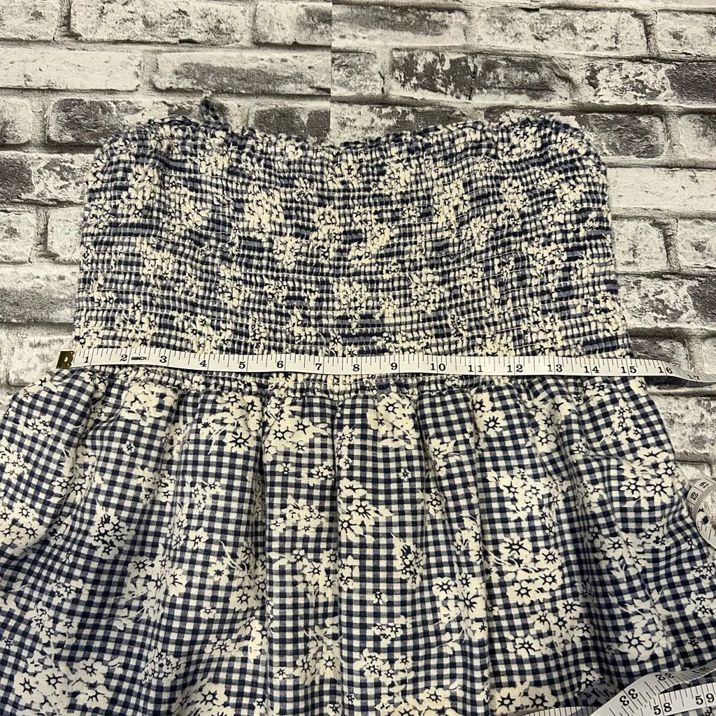 American Eagle Outfitters Blue and White Gingham Mini Dress - Image 6