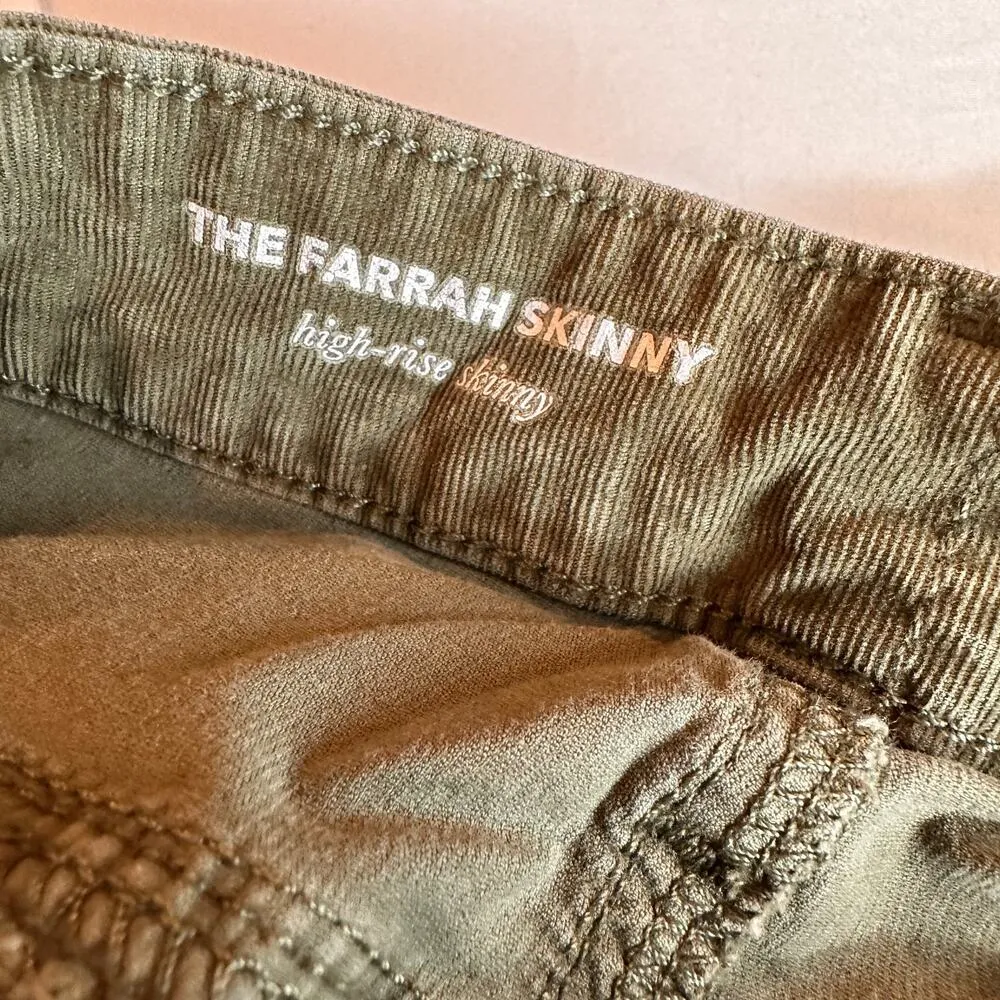 Ag Adriano Goldschmied The Farrah Skinny Mid Rise Corduroy Jeans Size 26 - Image 6