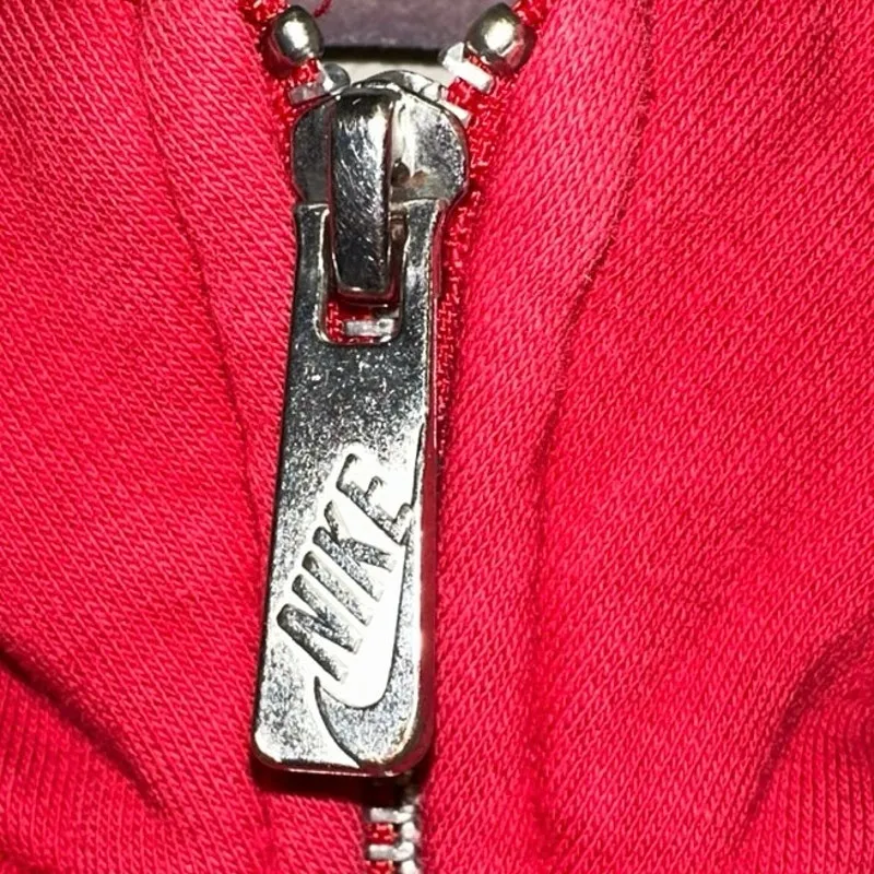 Nike Red Full Zip Hoodie Sweatshirt Athletic Streetwear - Image 2