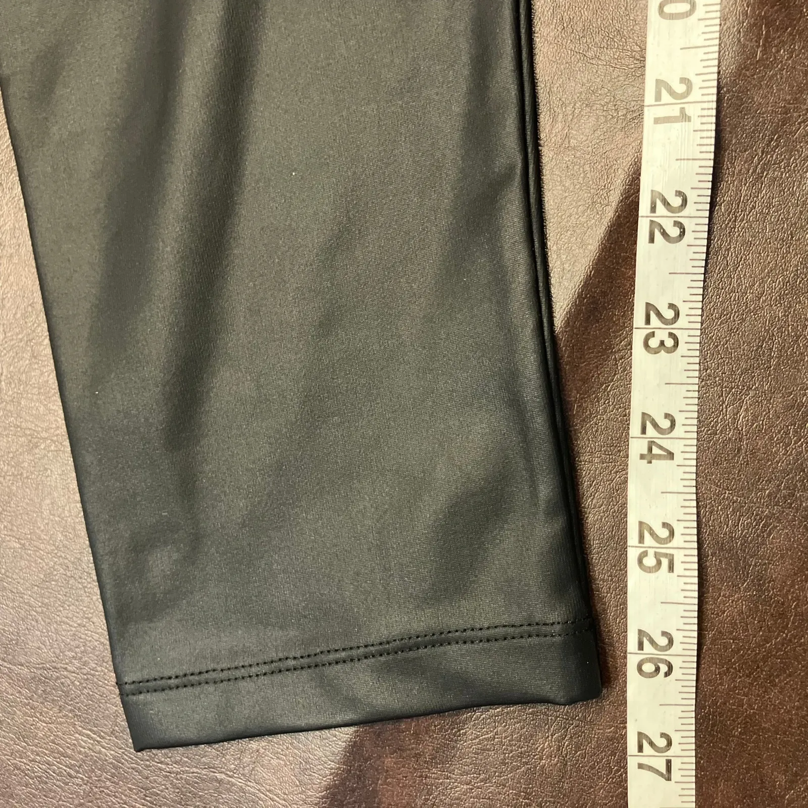 Topshop Maternity Faux Leather Leggings‎ US 14 Black High Rise Stretch Pants - Image 12