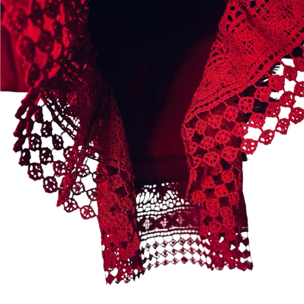NWT PatBO Guipure Lace Mini Dress Red Cocktail Party Size 2 - Image 5