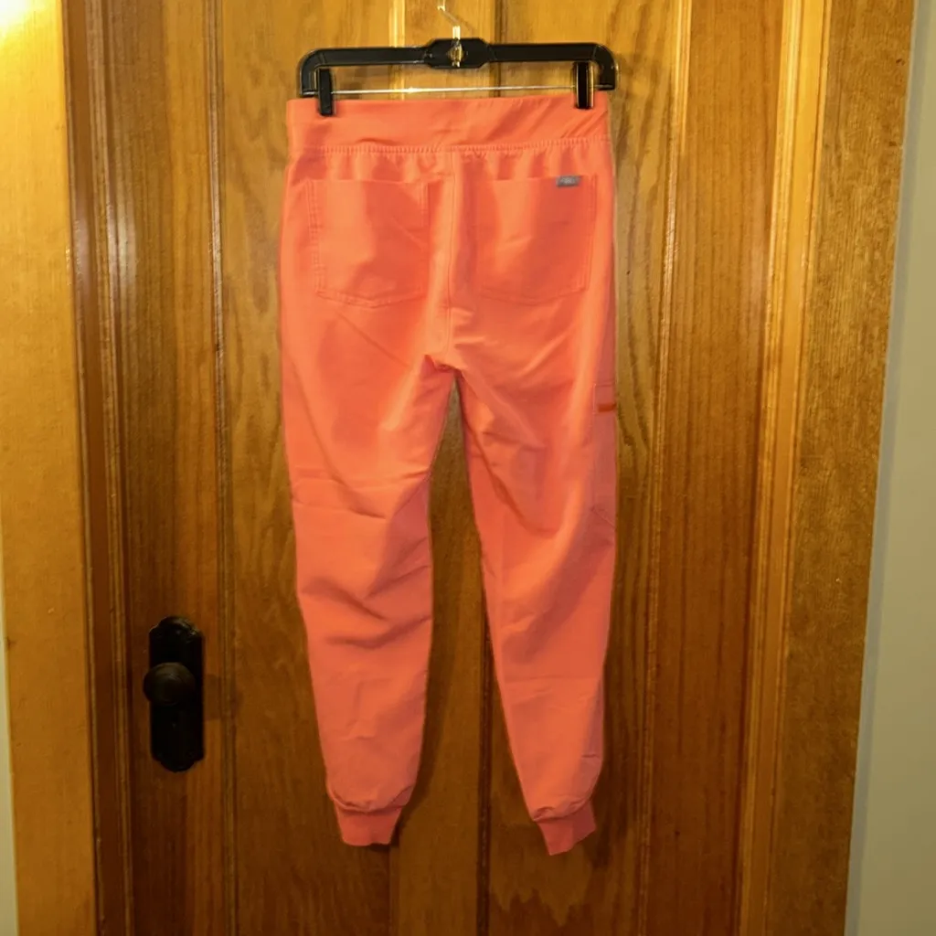 Figs Hot Coral Zamora Jogger Scrub Pants XS - Image 2