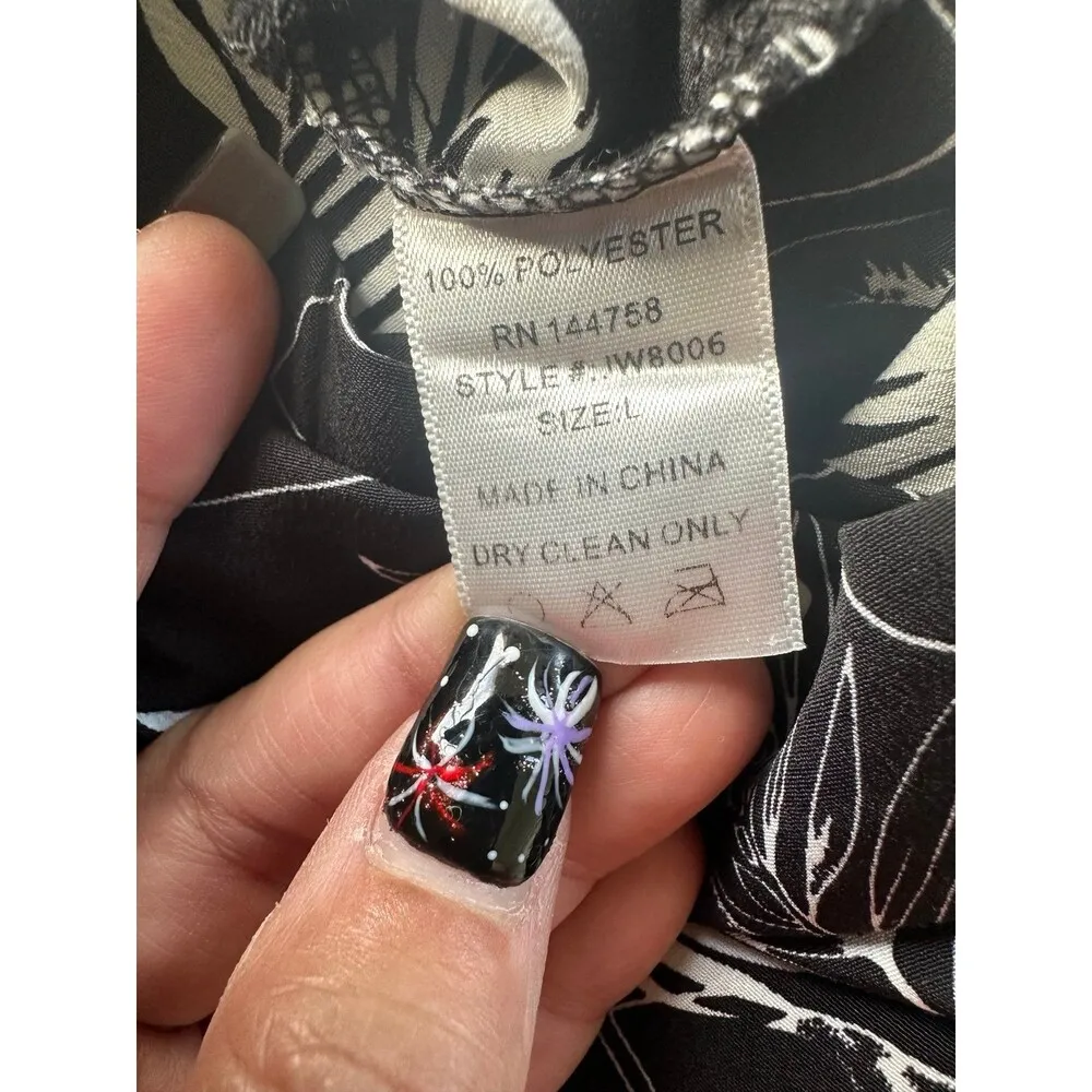 JWLovesMe Junior's Hawaiian Inspired Tropical Leaves Adjustable Cami Romper L Black Size L - Image 7