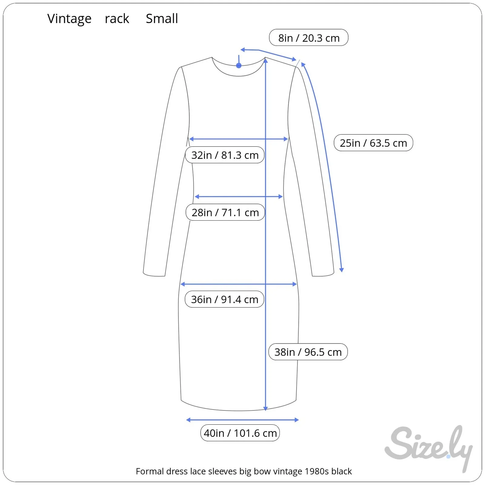 Formal dress lace puff sleeves big bow vintage 1980s black - Image 4