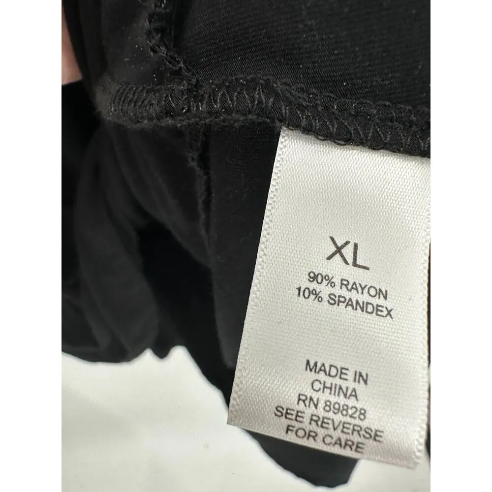 Logo Lori Goldstein Women Tunic Asymmetrical Black Size XL Rayon Stretch Pocket - Image 6