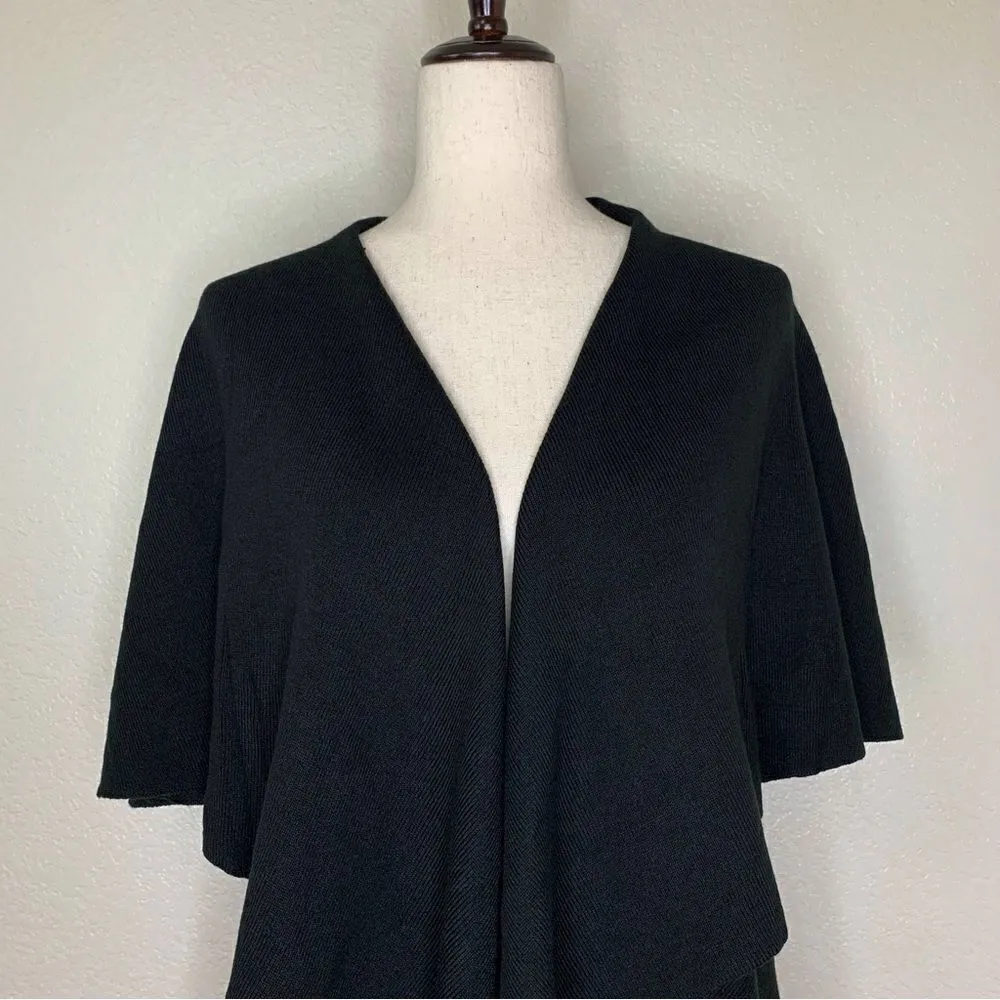 NWT ee:some Women’s Size S/M Black Waterfall Open Front Cardigan - Image 2