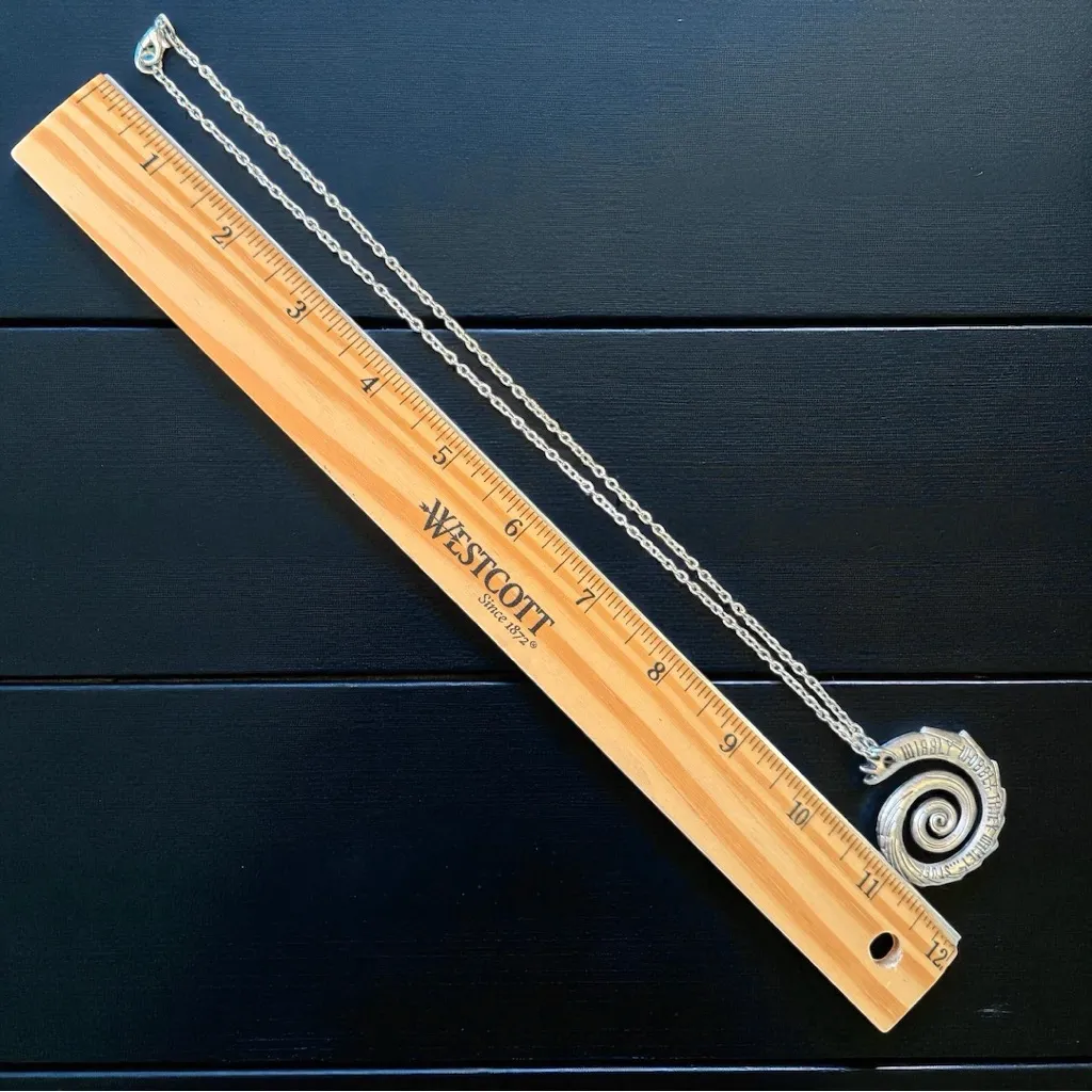 Doctor Who Inspired “Wibbly Wobbly Timey Wimey” Spiral Pendant Necklace Silver - Image 4