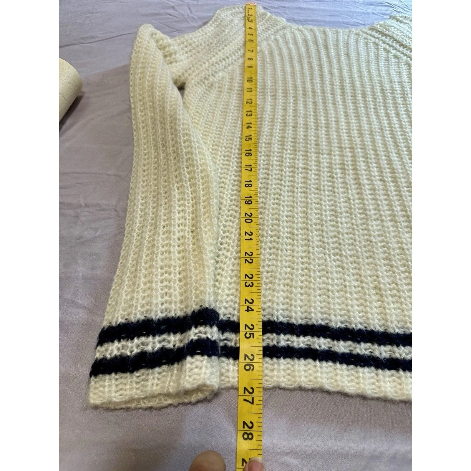 Zenana Outfitters Women Medium Ivory Knit Long Sleeve Scoop Neck Sweater Size L - Image 2