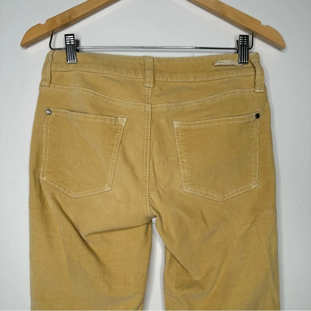 Pilcro and the Letterpress Pale Yellow Zipper Ankle Stet Corduroy Pants Size 27 - Image 13