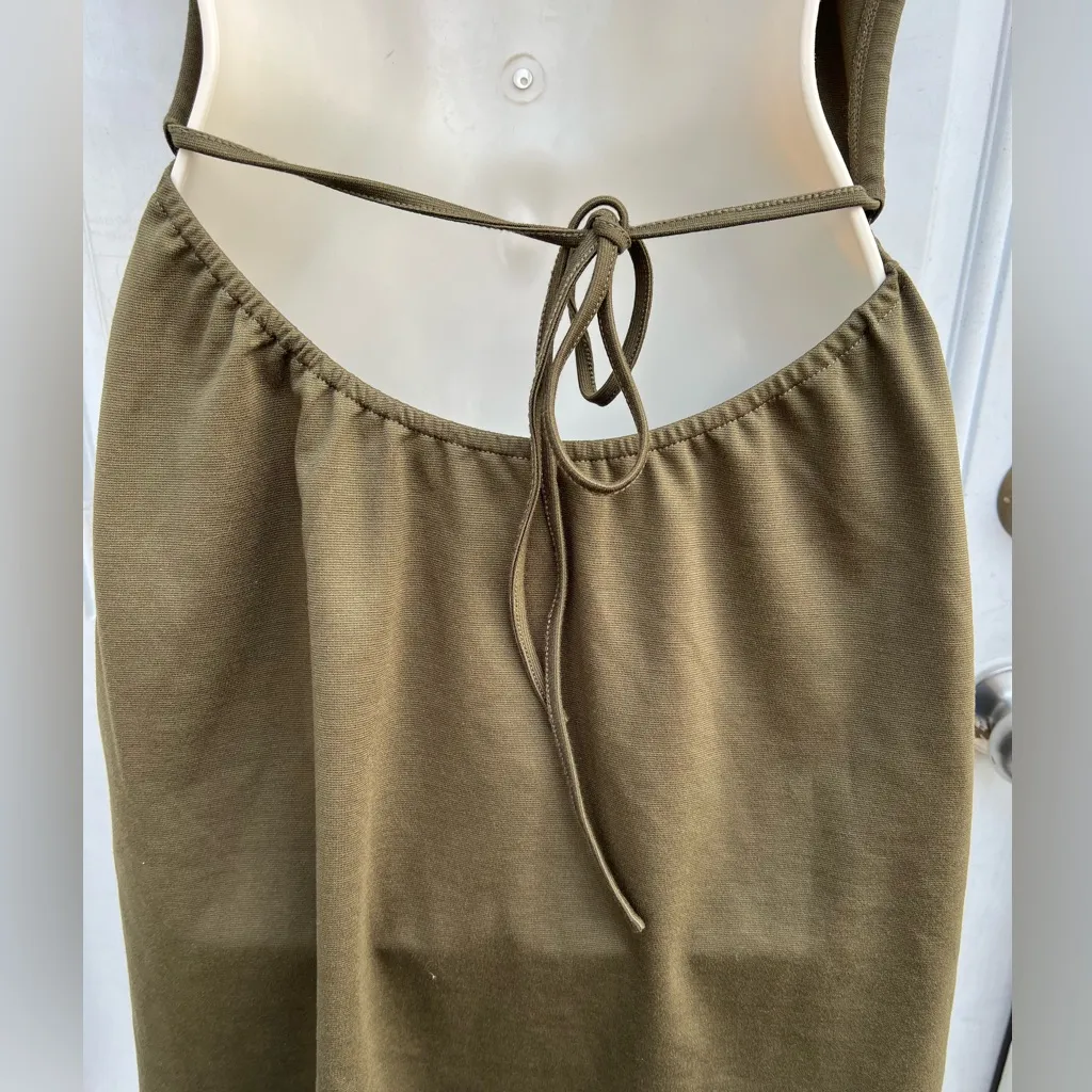 Urban Outfitters Women's Medium Olive Green Open Back Mini Dress Night‎ Out NWT - Image 5