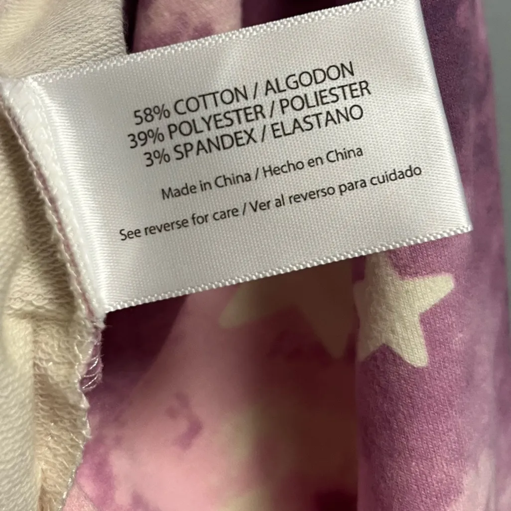 Wildfox Lounge Set Tie Dye Stars in Purple & White Sz S NWT Sweatshirt & Shorts - Image 12