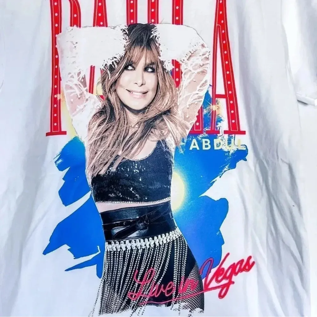 Paula Abdul Live in Las Vegas 100% Cotton‎ White Shirt with Print size Medium - Image 2